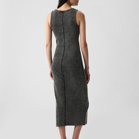 GAP - Rib Midi Tank Dress in Washed Black/Charcoal - Picture 6 of 13
